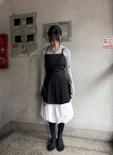 PLEATS BACK STRAP DRESS